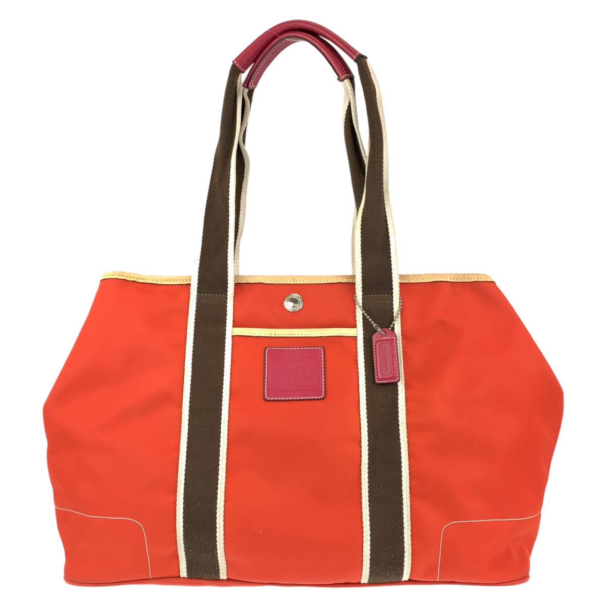 COACH コーチ シグネチャー ハンプトンズ ウィークエンド オレンジ ナイロン 6262 ショルダーバッグ トートバッグ  レディース