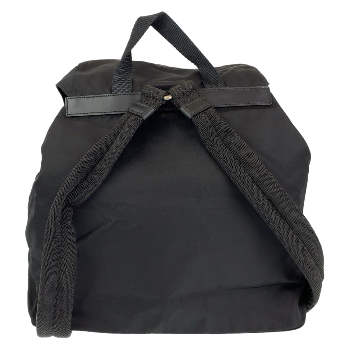 PRADA Prada Tessuto Black Silver Hardware Nylon Backpack Women's