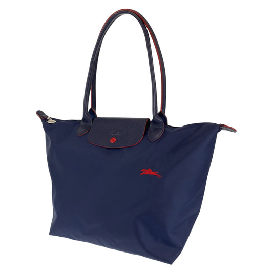 Longchamp ロンシャン ル プリアージュ クラブ ネイビー 紺 レッド 赤 ナイロン トートバッグ ショルダーバッグ  レディース
