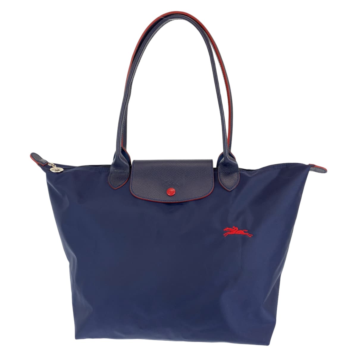 Longchamp ロンシャン ル プリアージュ クラブ ネイビー 紺 レッド 赤 ナイロン トートバッグ ショルダーバッグ  レディース