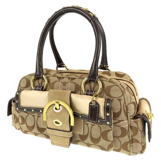 COACH コーチ シグネチャー ベージュ ブラウン 茶 キャンバス 6423 ハンドバック トートバッグ  レディース