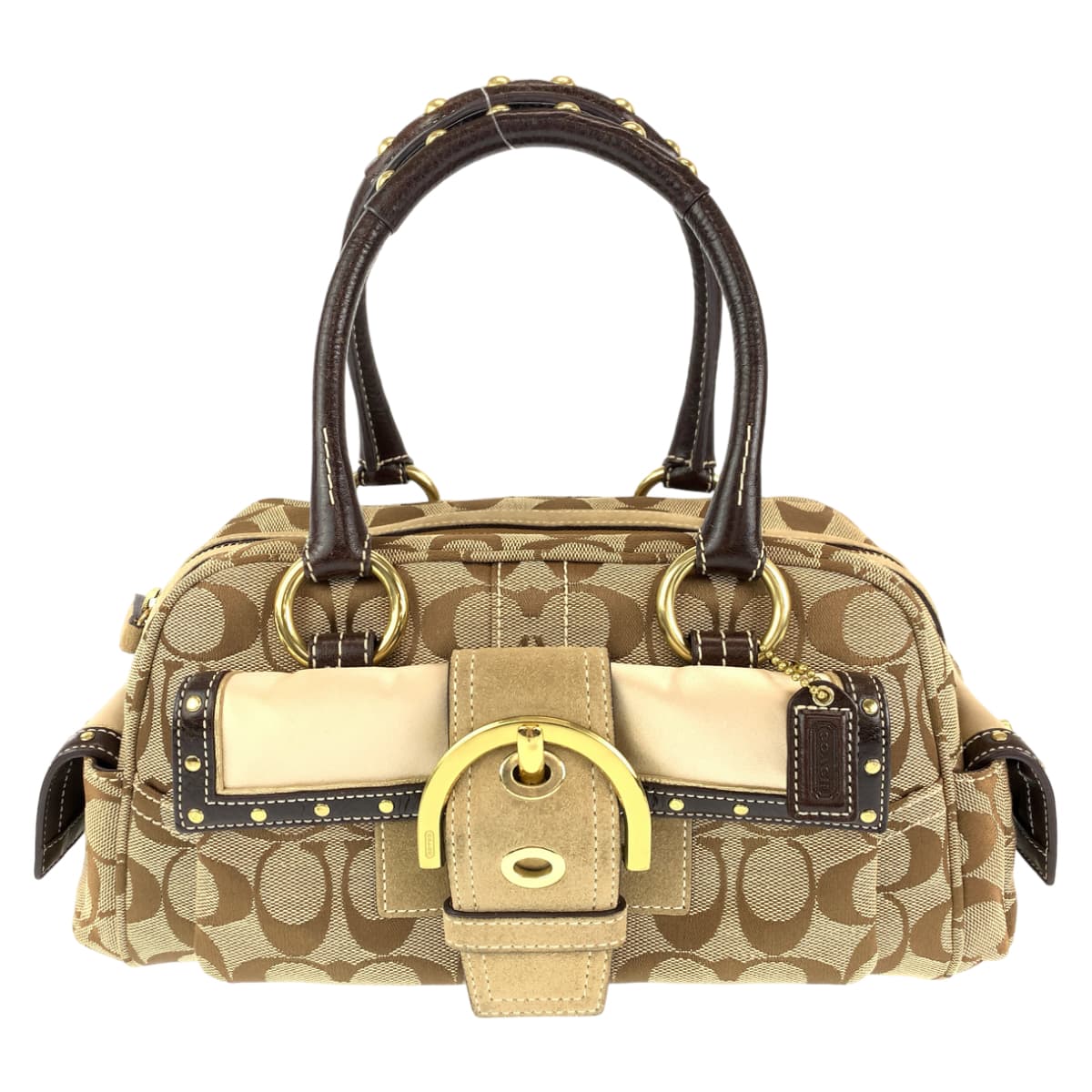 COACH コーチ シグネチャー ベージュ ブラウン 茶 キャンバス 6423 ハンドバック トートバッグ  レディース