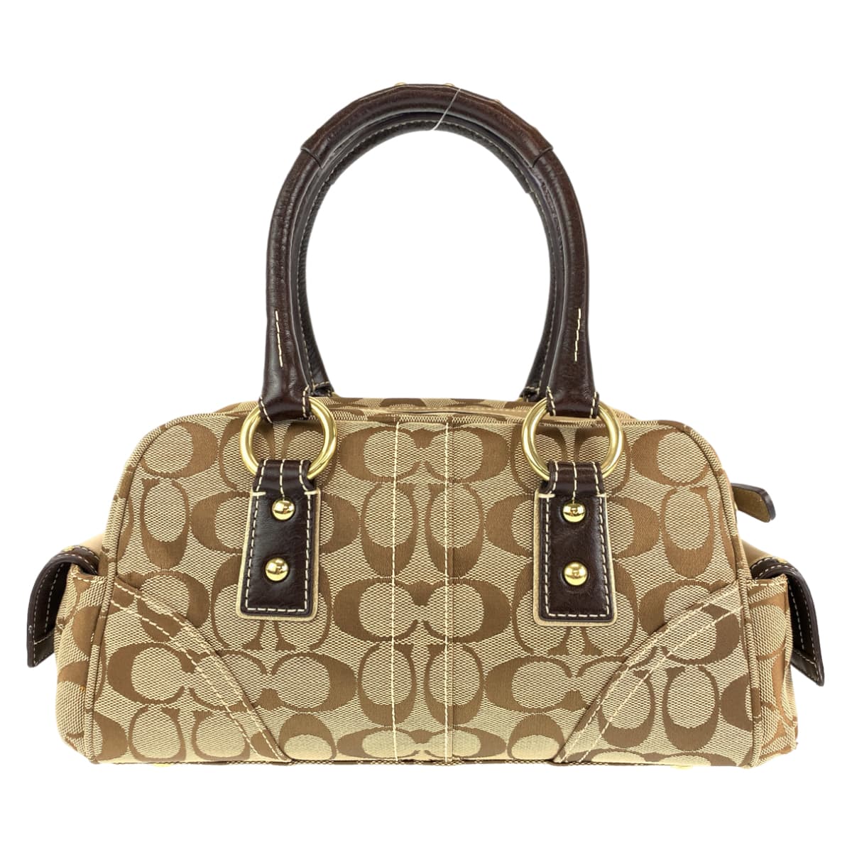 COACH コーチ シグネチャー ベージュ ブラウン 茶 キャンバス 6423 ハンドバック トートバッグ  レディース