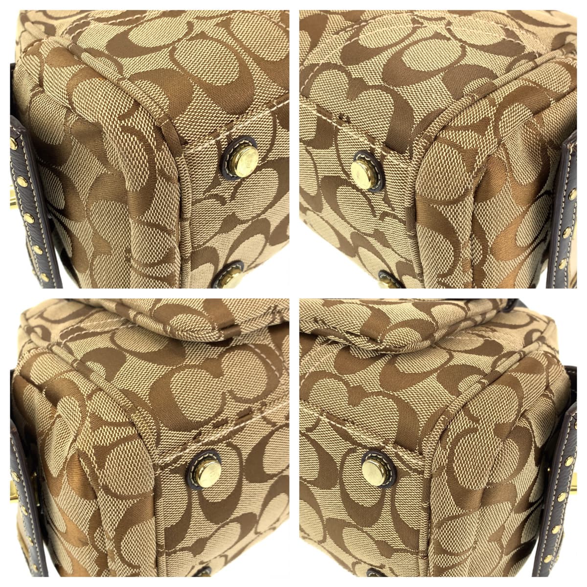 COACH コーチ シグネチャー ベージュ ブラウン 茶 キャンバス 6423 ハンドバック トートバッグ  レディース