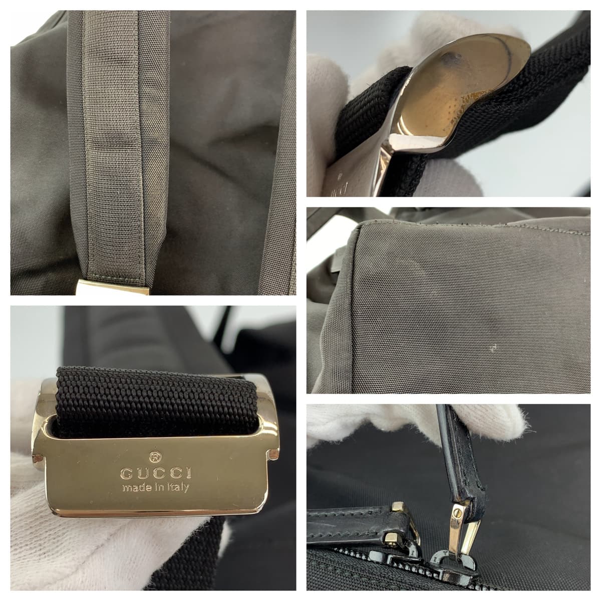 GUCCI グッチ 男女兼用 ブラック 黒 シルバー金具 ナイロン 019 0302 リュック バックパック  メンズ
