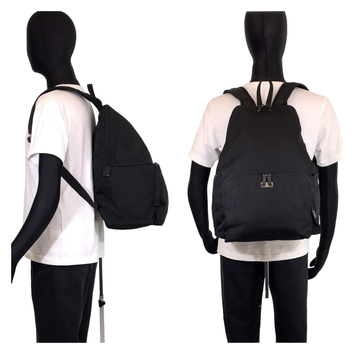 GUCCI グッチ 男女兼用 ブラック 黒 シルバー金具 ナイロン 019 0302 リュック バックパック  メンズ