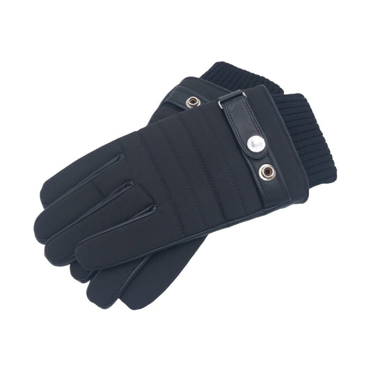 ARMANI アルマーニ エクスチェンジ ブラック 黒 シルバー金具 レザー / ウール 6GZ405 手袋 グローブ  メンズ