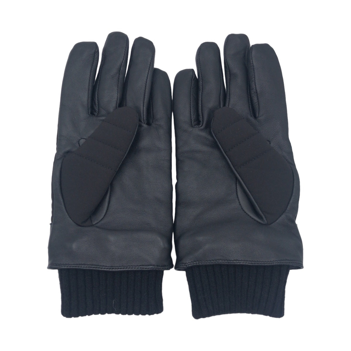 ARMANI アルマーニ エクスチェンジ ブラック 黒 シルバー金具 レザー / ウール 6GZ405 手袋 グローブ  メンズ