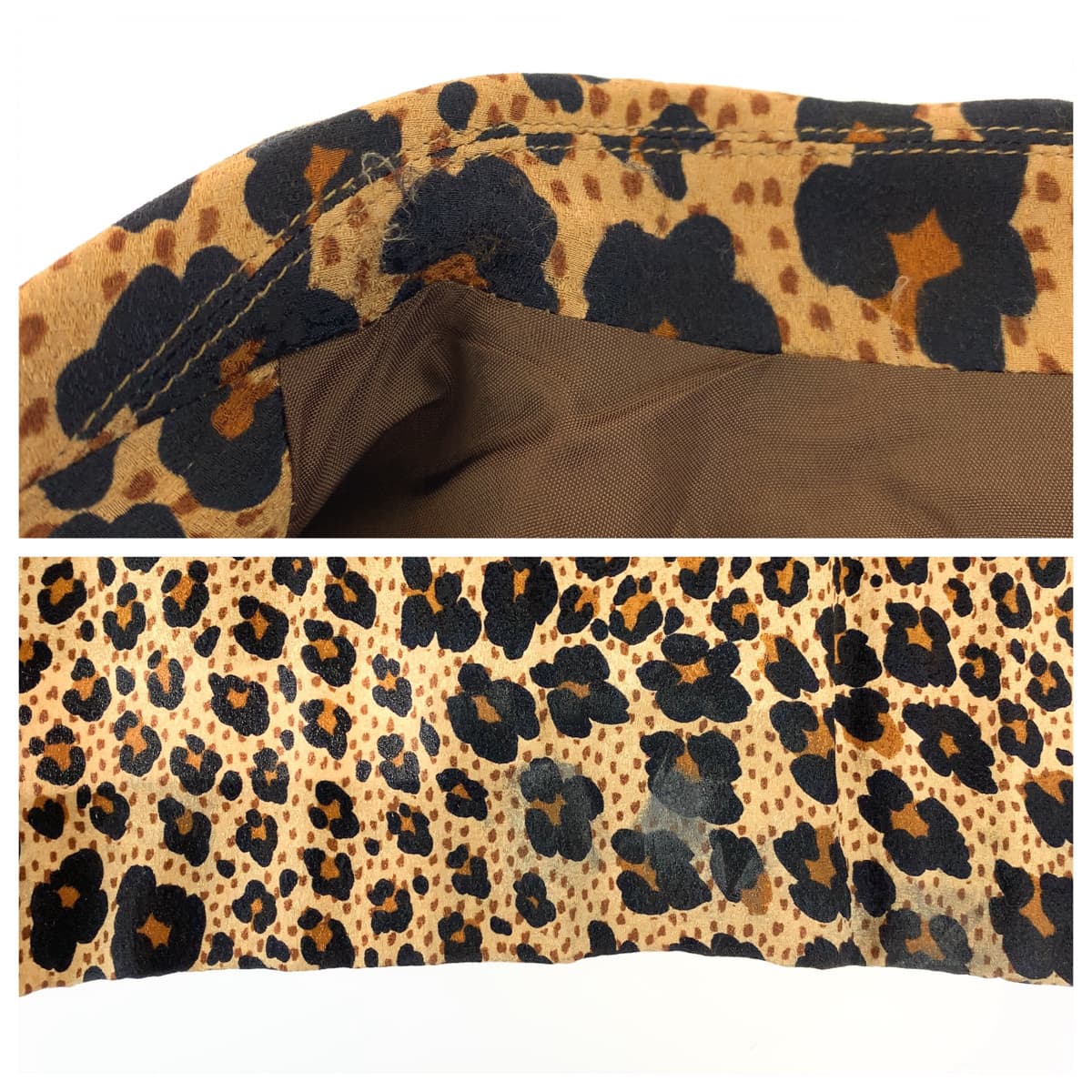 YVES SAINT LAURENT イヴ・サンローラン レオパード柄 サイズ38 ブラウン 茶 シルク セットアップ 上下セット  レディース