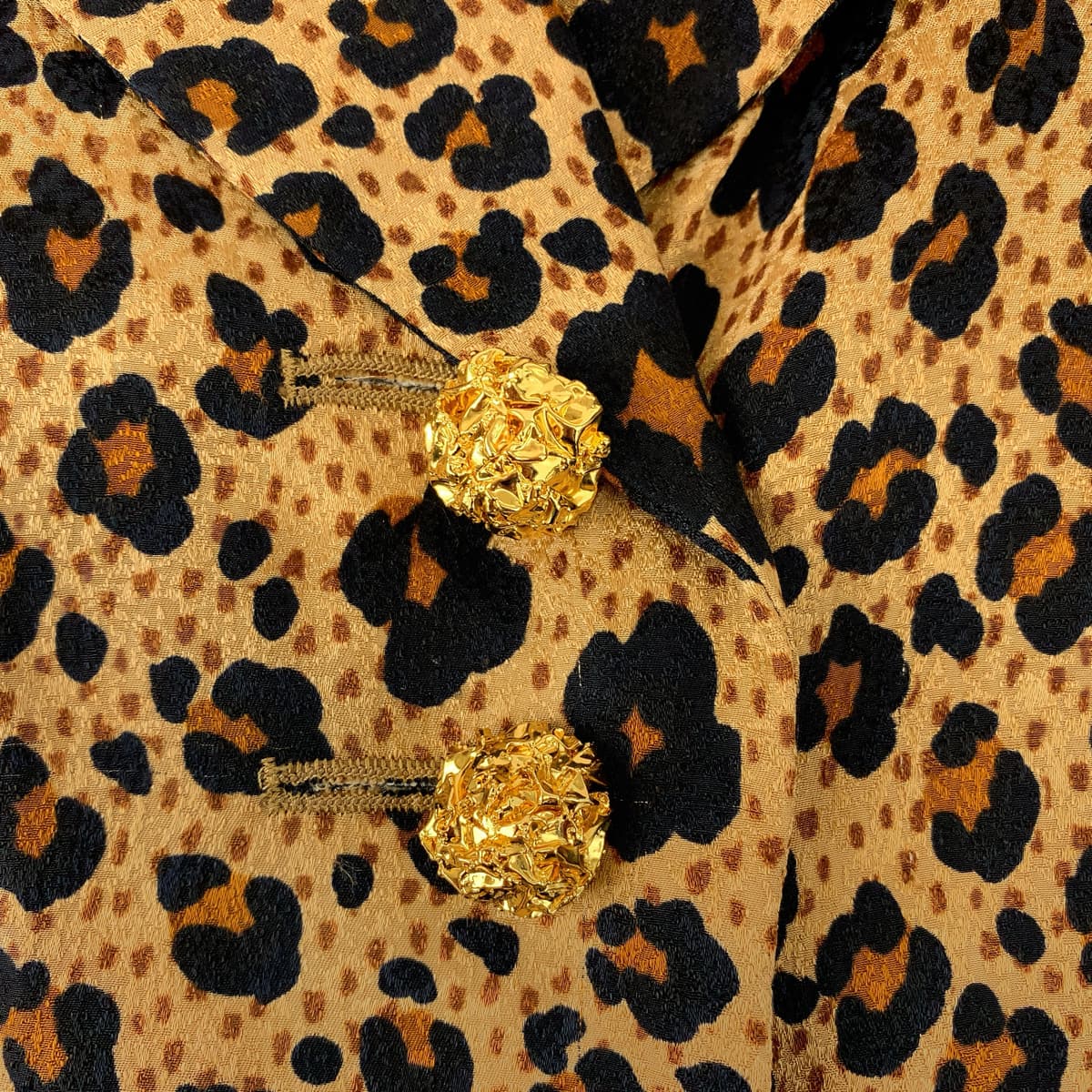 YVES SAINT LAURENT イヴ・サンローラン レオパード柄 サイズ38 ブラウン 茶 シルク セットアップ 上下セット  レディース