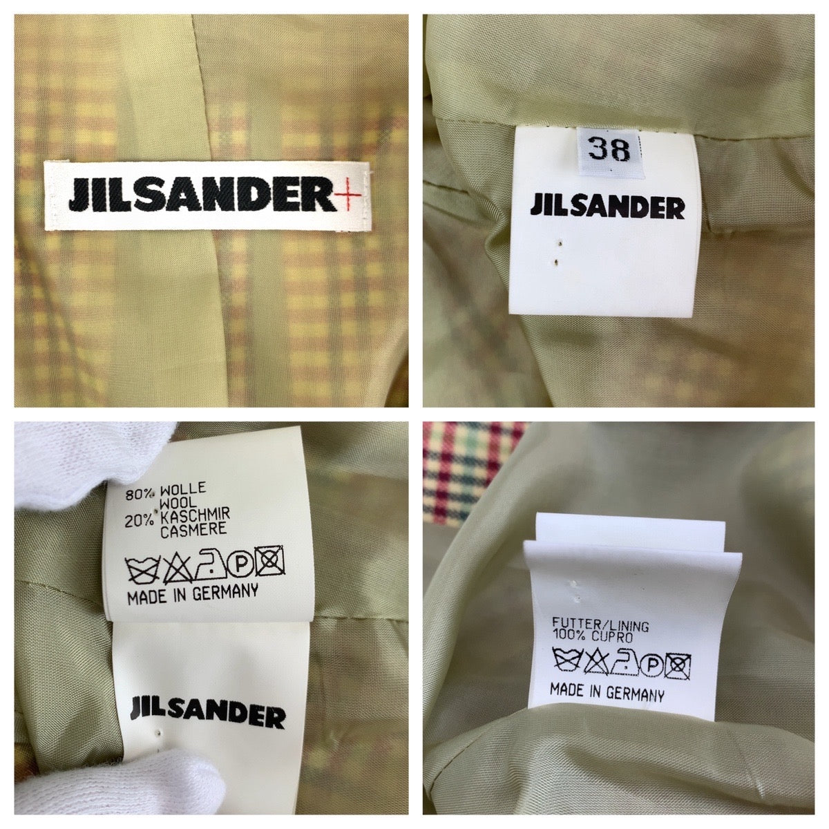 JIL SANDER ジルサンダー チェック柄 サイズ38 マルチカラー ウール / カシミヤ ジャケット テーラードジャケット  レディース