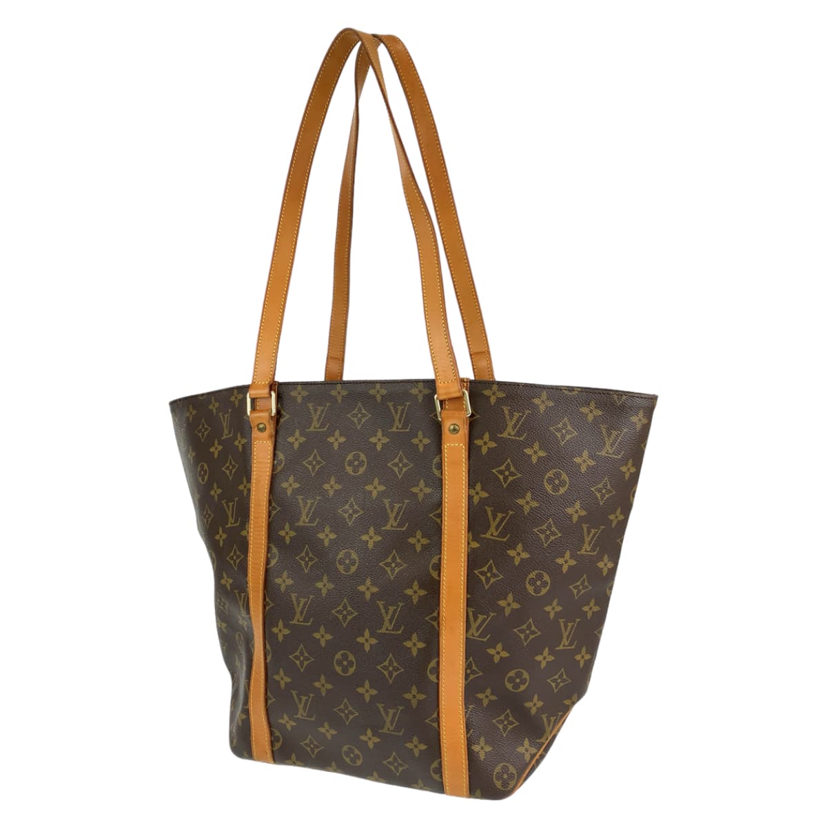 LOUIS VUITTON ルイヴィトン モノグラム サックショッピング ブラウン 茶 ゴールド金具 PVC M51108 トートバッグ ショルダーバッグ  レディース