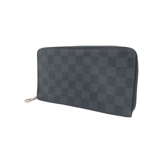 LOUIS VUITTON ルイヴィトン ダミエ グラフィット ジッピー オーガナイザー ブラック グレー シルバー金具 PVC N63077 長財布 ラウンドファスナー  メンズ
