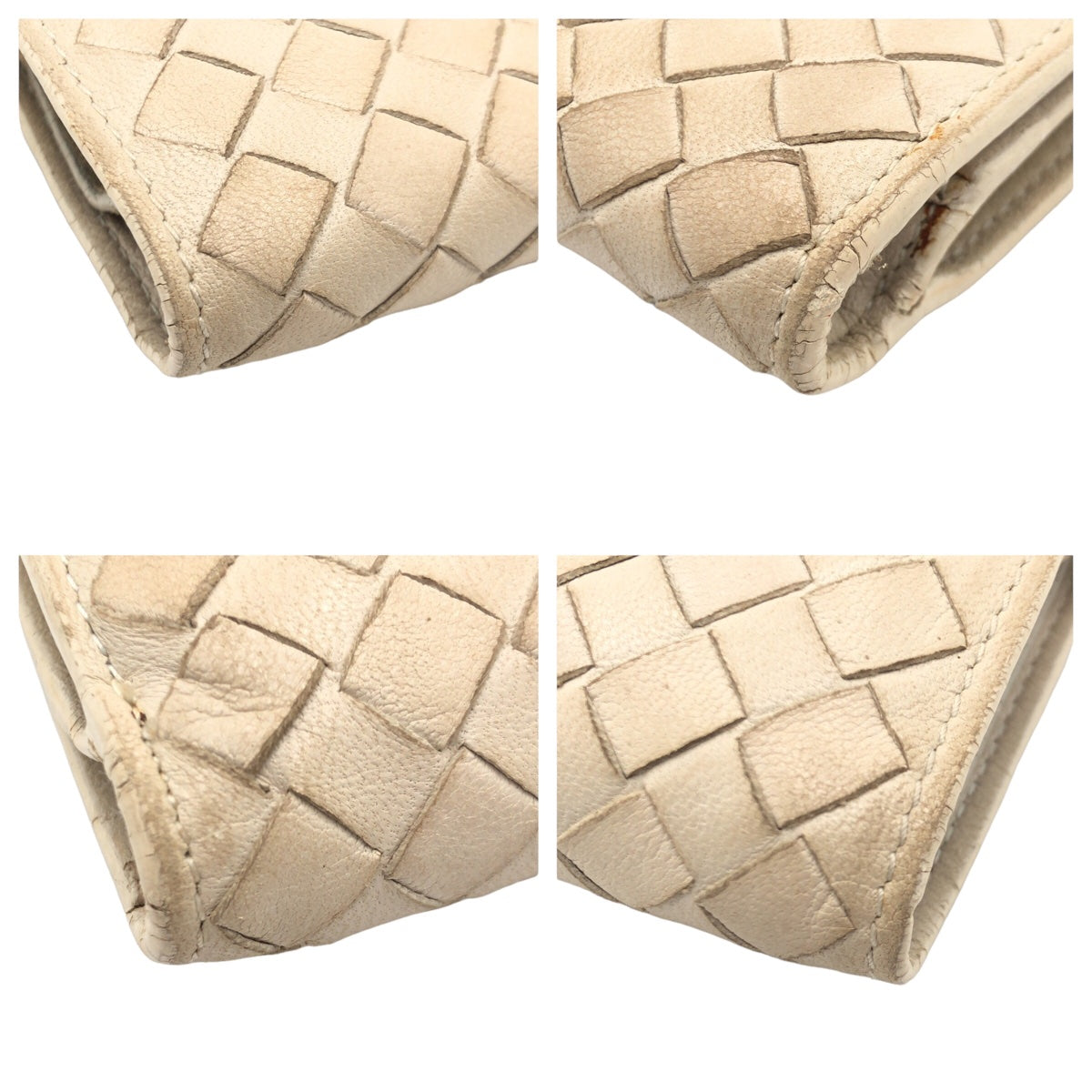 BOTTEGAVENETA ボッテガヴェネタ イントレチャート ベージュ ゴールド金具 ラムスキン t15454 長財布 ロングウォレット  レディース