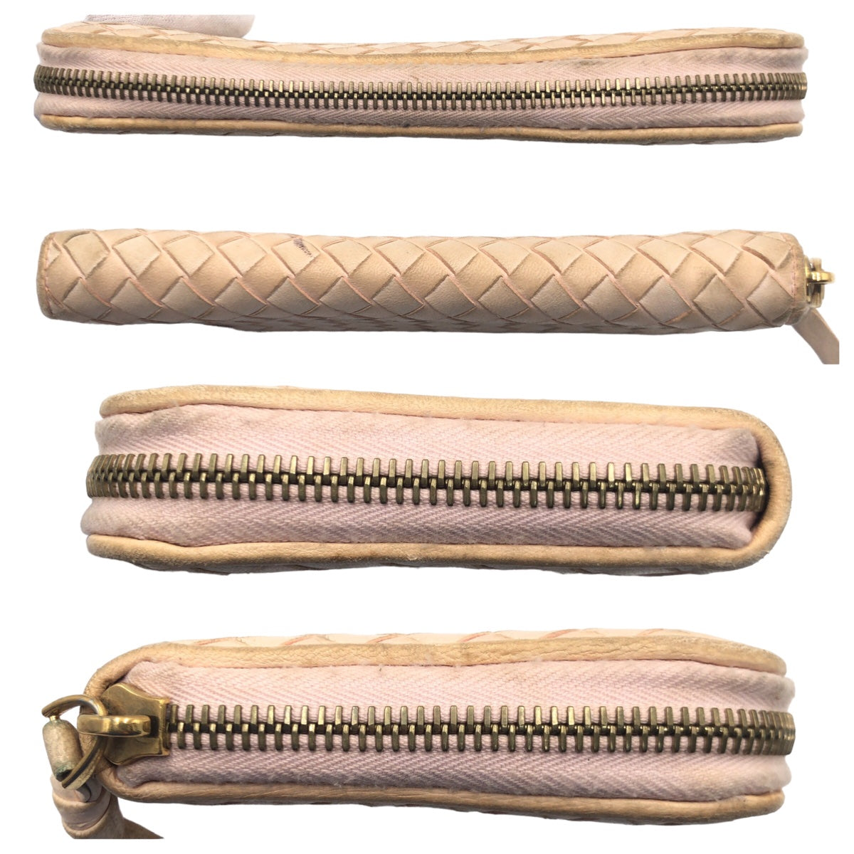BOTTEGAVENETA ボッテガヴェネタ イントレチャート ベージュ レザー 114076 V0013 6900 長財布 ロングウォレット  レディース
