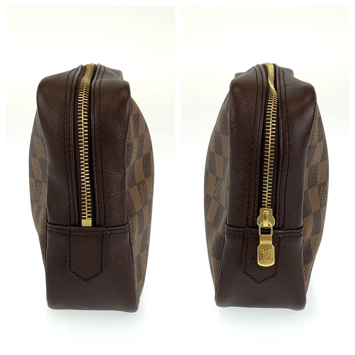LOUIS VUITTON ルイヴィトン ダミエ トゥルーストワレット ルイヴィトン ゴルフカップ ブラウン 茶 ゴールド金具 PVC N47623 セカンドバッグ クラッチバッグ  レディース