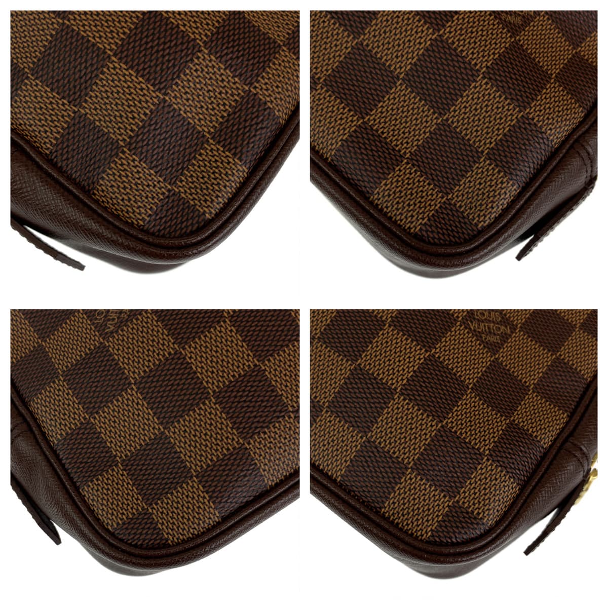 LOUIS VUITTON ルイヴィトン ダミエ トゥルーストワレット ルイヴィトン ゴルフカップ ブラウン 茶 ゴールド金具 PVC N47623 セカンドバッグ クラッチバッグ  レディース