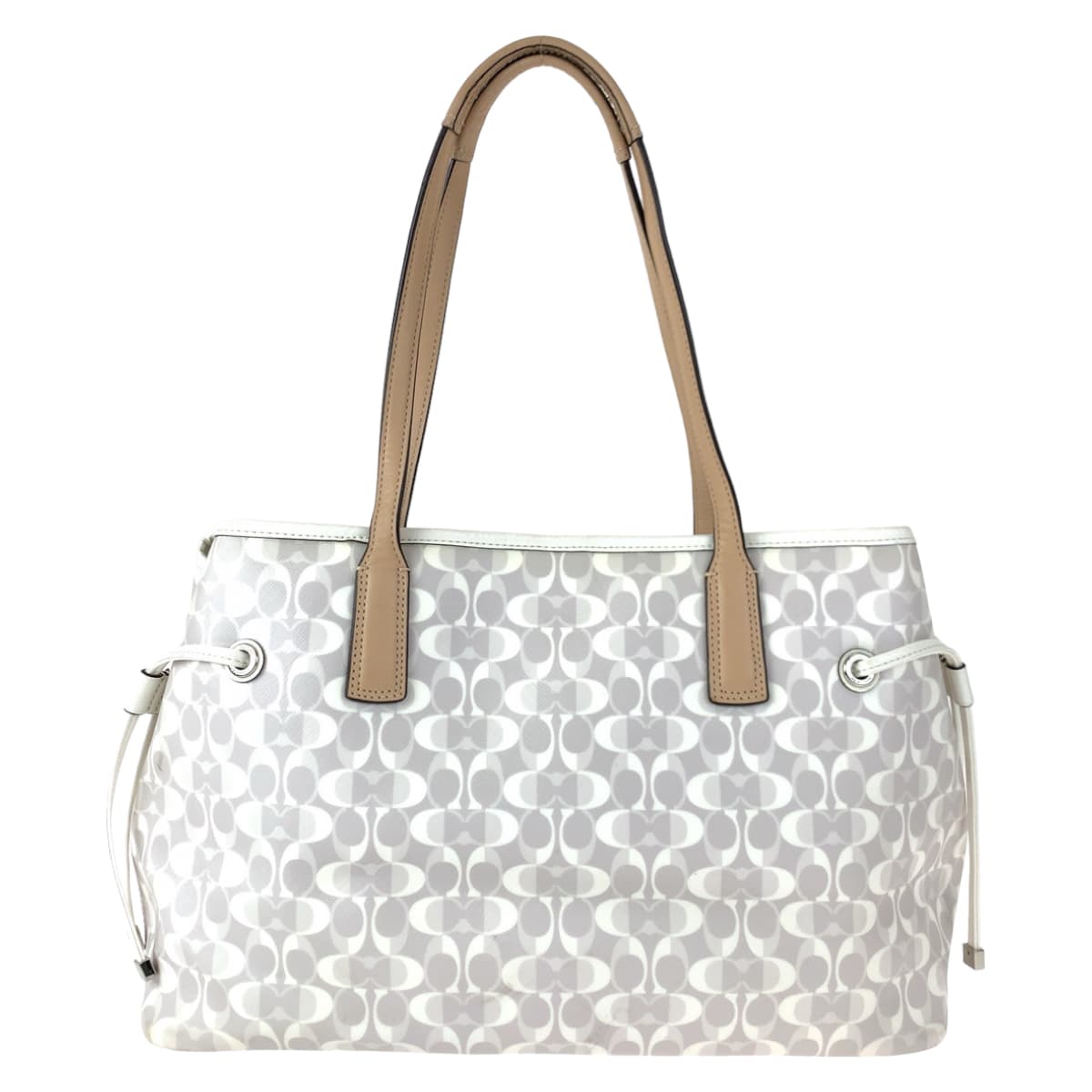 COACH コーチ シグネチャー ホワイト 白 グレー PVC F29183 トートバッグ ハンドバッグ  レディース