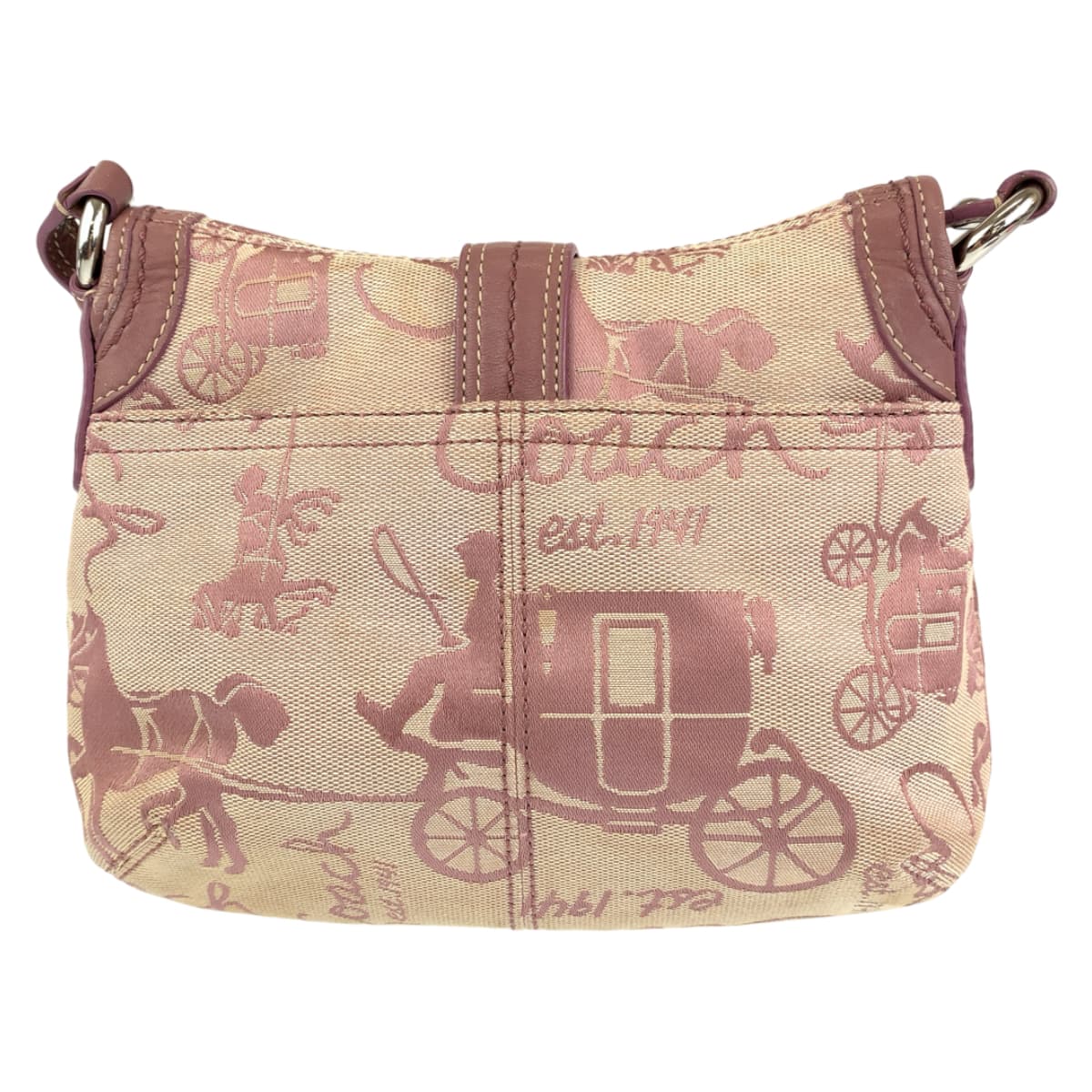COACH コーチ ホースアンドキャリッジ ピンク キャンバス / レザー F15211 ショルダーバッグ 斜め掛け  レディース