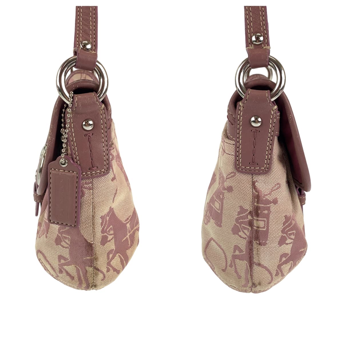 COACH コーチ ホースアンドキャリッジ ピンク キャンバス / レザー F15211 ショルダーバッグ 斜め掛け  レディース