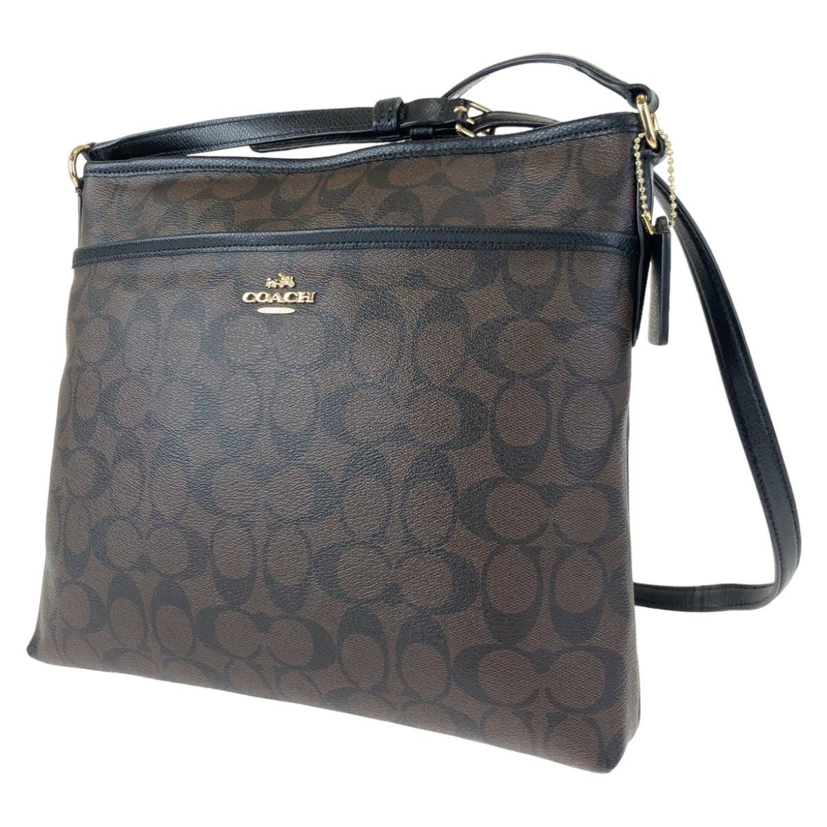 COACH コーチ シグネチャー ブラウン 茶 ブラック 黒 PVC F34938 ショルダーバッグ 斜め掛け  レディース