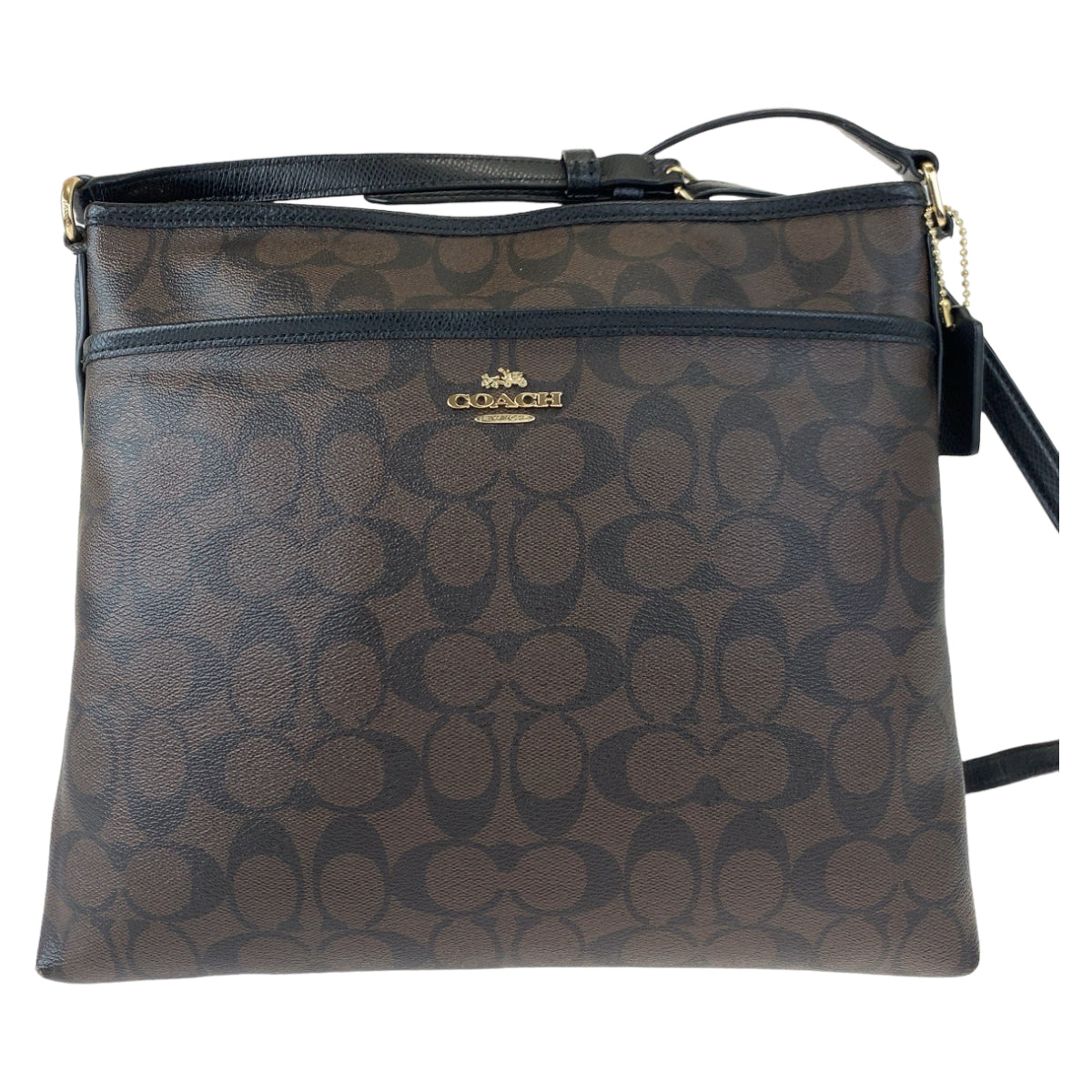COACH コーチ シグネチャー ブラウン 茶 ブラック 黒 PVC F34938 ショルダーバッグ 斜め掛け  レディース