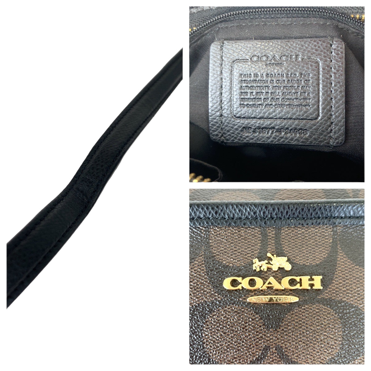 COACH コーチ シグネチャー ブラウン 茶 ブラック 黒 PVC F34938 ショルダーバッグ 斜め掛け  レディース
