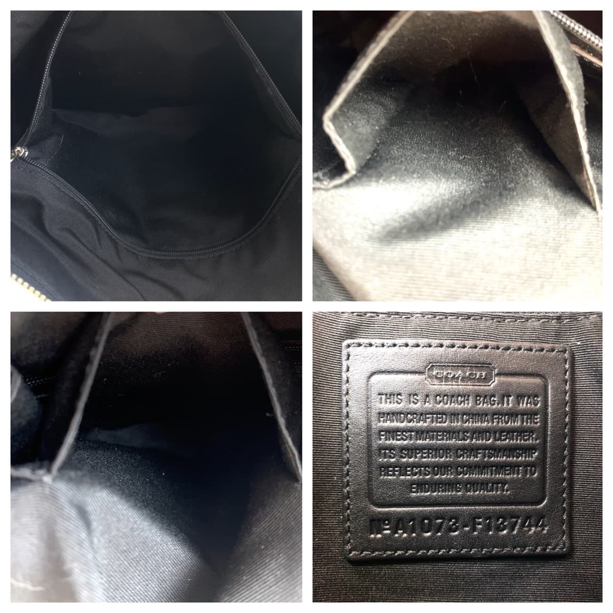 COACH コーチ シグネチャー ブラック 黒 キャンバス / レザー F13744 ショルダーバッグ トートバッグ 2way  レディース