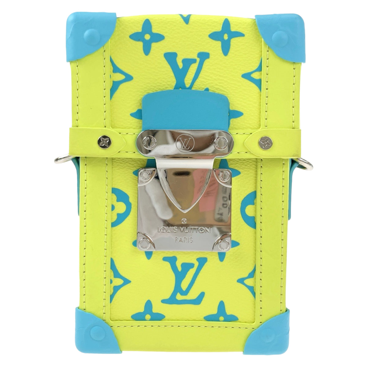LOUIS VUITTON ルイヴィトン モノグラム プレイグラウンド ヴェルティカル トランク ウエアラブル ウォレット 男女兼用 イエロー 黄 ブルー 青 PVC M82007 ショルダーバッグ 斜め掛け  メンズ