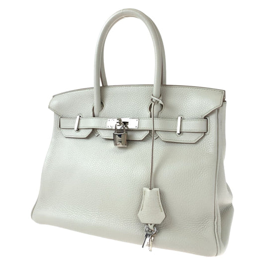 HERMES エルメス バーキン30 ベトン ベージュ シルバー金具 トゴ ハンドバッグ トートバッグ A刻印  レディース