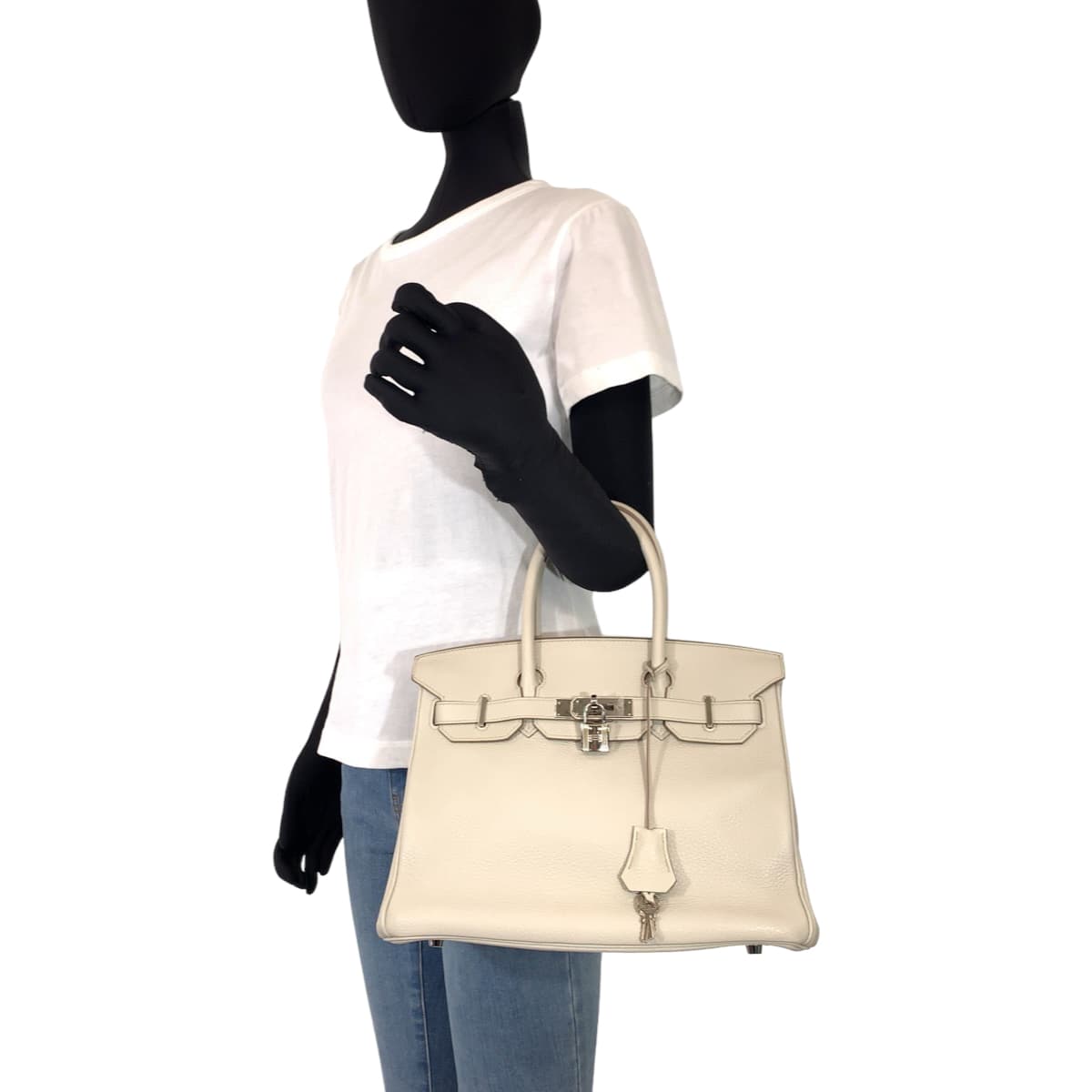HERMES エルメス バーキン30 ベトン ベージュ シルバー金具 トゴ ハンドバッグ トートバッグ A刻印  レディース