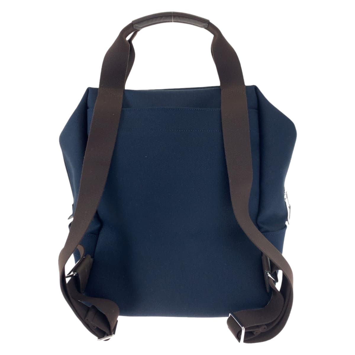 HERMES エルメス グルーム バックパック ネイビー フーオレンジ シルバー金具 トワルシェブロン リュック バックパック  メンズ