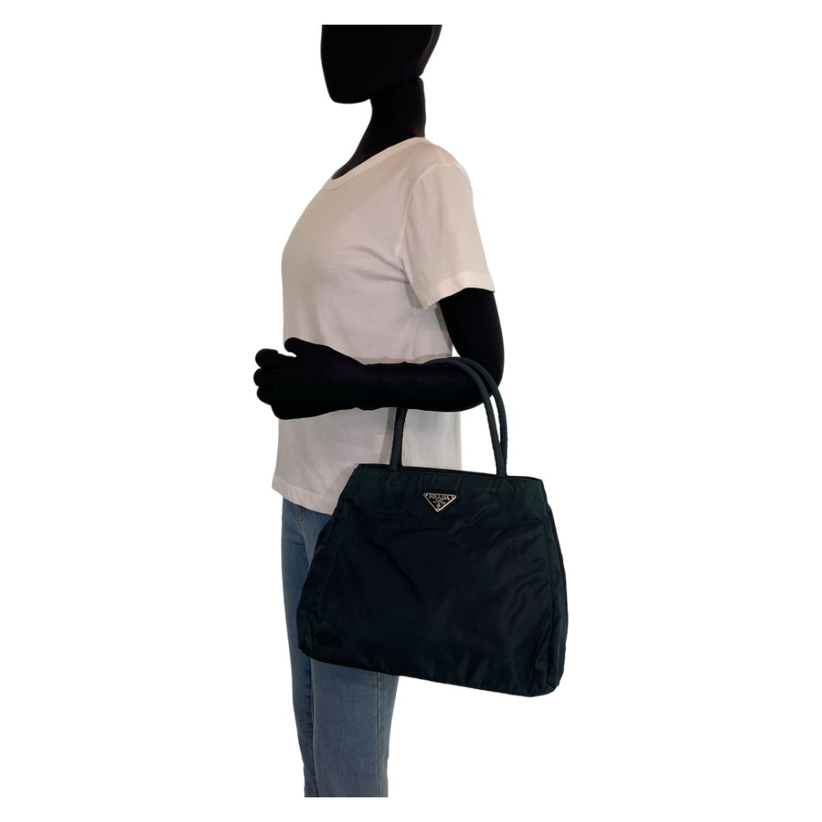 PRADA Prada Tessuto Khaki Green Nylon Tote Bag Handbag Women's