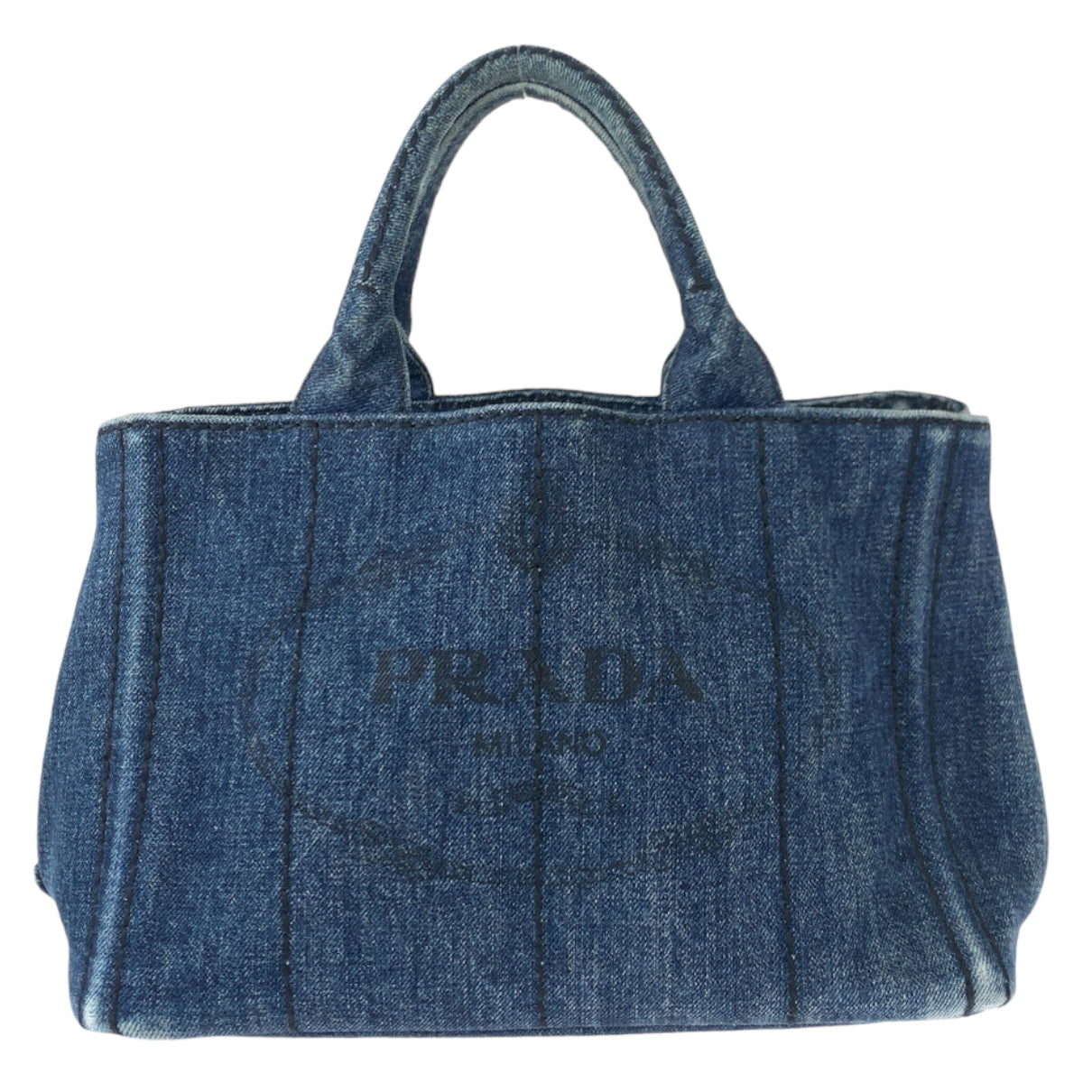 PRADA Prada Canapa Blue Denim Shoulder Bag Handbag 2way Women's