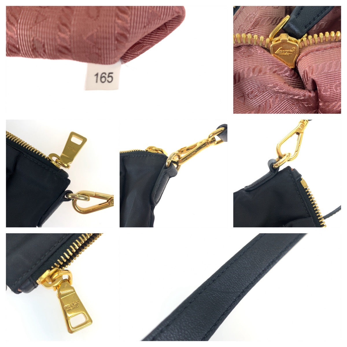 PRADA Prada Tessuto Ribbon Black Nylon Shoulder Bag Crossbody Women's