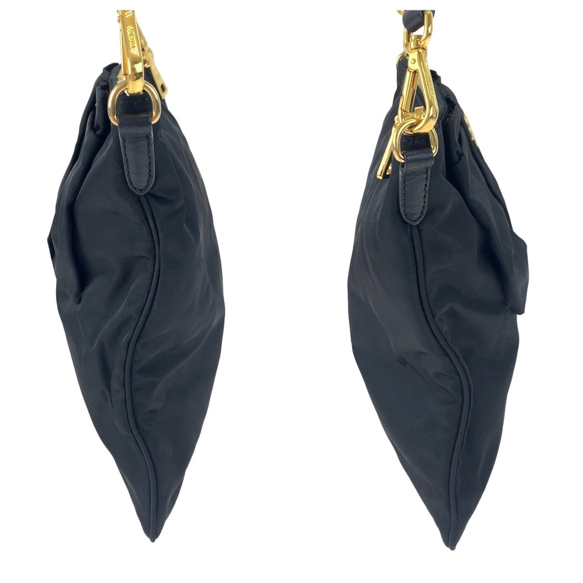 PRADA Prada Tessuto Ribbon Black Nylon Shoulder Bag Crossbody Women's