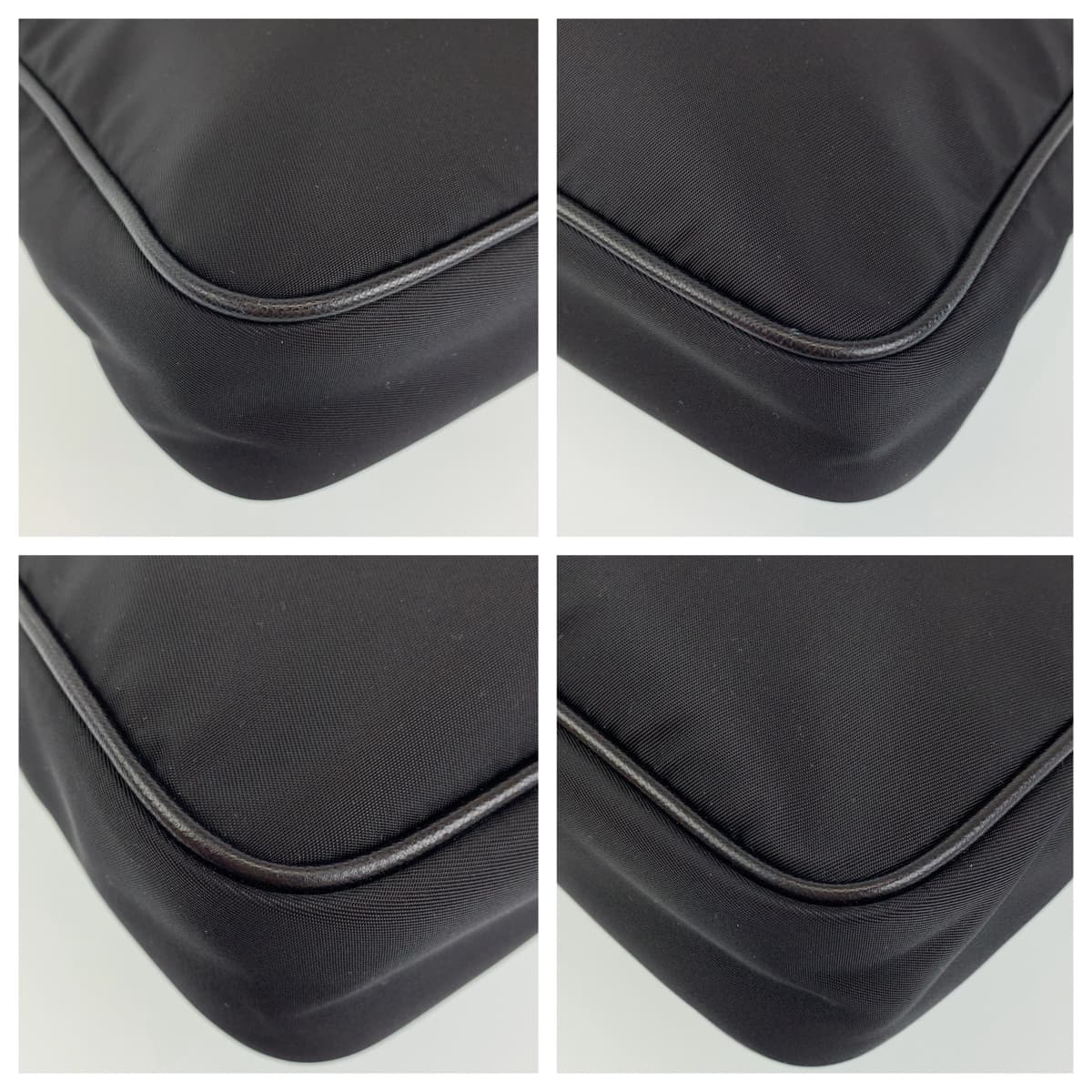 PRADA Prada Tessuto Black Gold Hardware Nylon/Leather Shoulder Bag Crossbody Bag for Women