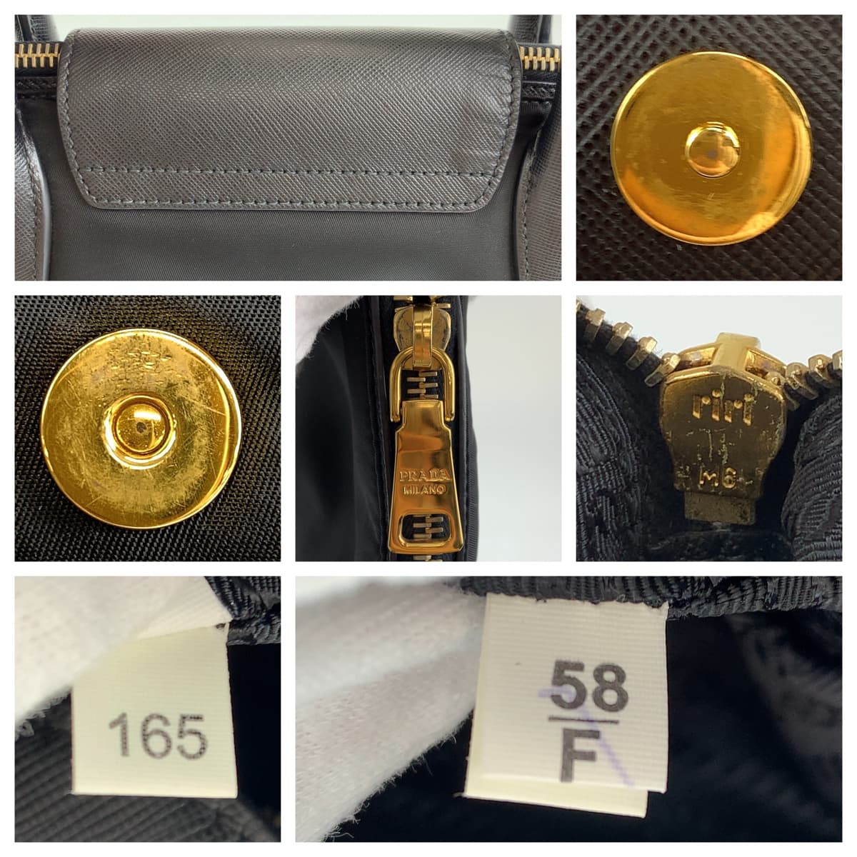 PRADA Prada Saffiano Tessuto Black Gold Hardware Nylon/Leather Handbag Shoulder Bag 2WAY Women's