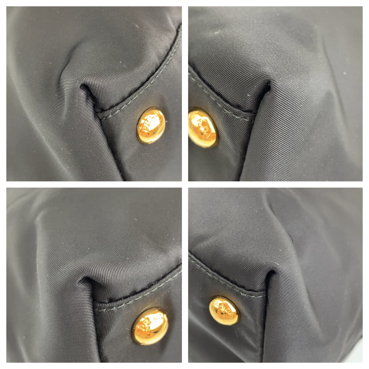 PRADA Prada Saffiano Tessuto Black Gold Hardware Nylon/Leather Handbag Shoulder Bag 2WAY Women's