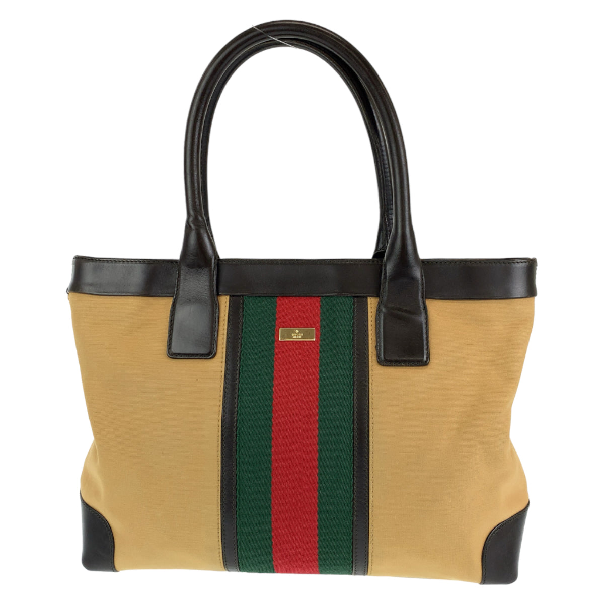 GUCCI グッチ シェリーライン ブラウン 茶 キャンバス / レザー 002 1119 ショルダーバッグ トートバッグ  レディース