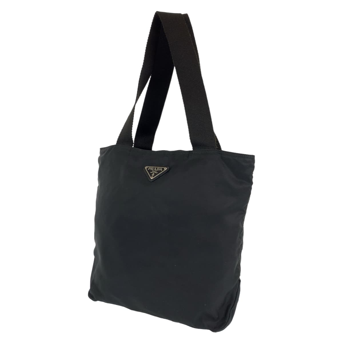 PRADA Prada Tessuto Black Silver Hardware Nylon Shoulder Bag Tote Bag Women's