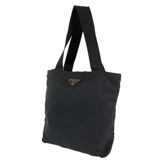 PRADA Prada Tessuto Black Silver Hardware Nylon Shoulder Bag Tote Bag Women's