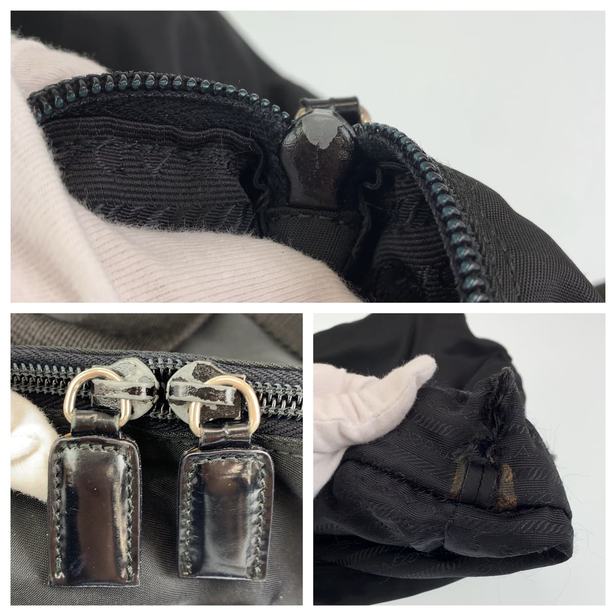 PRADA Prada Tessuto Black Silver Hardware Nylon Shoulder Bag Tote Bag Women's