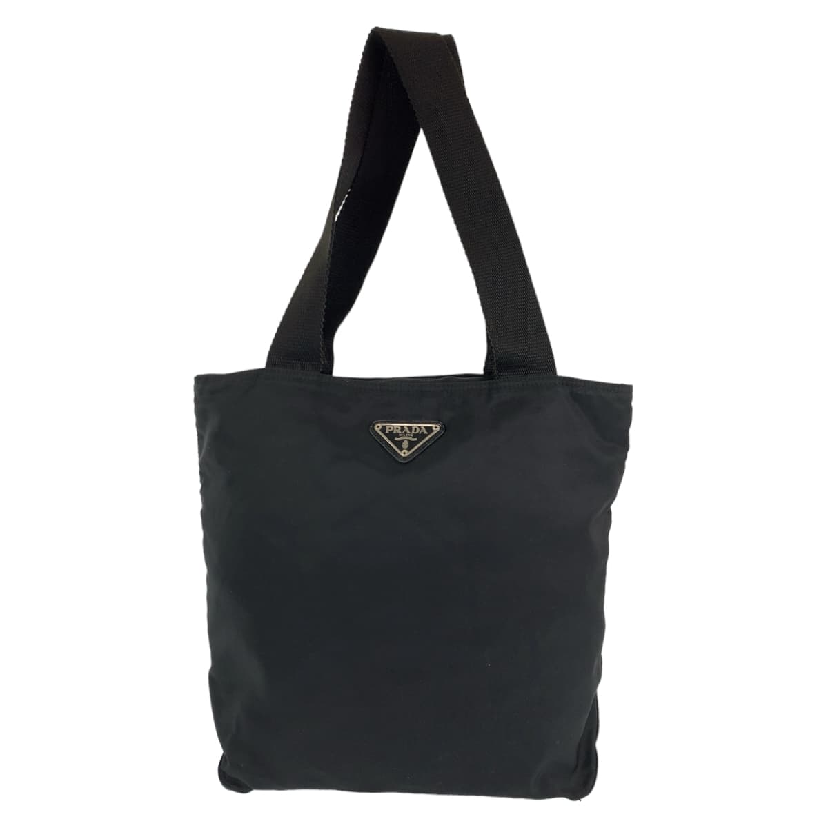 PRADA Prada Tessuto Black Silver Hardware Nylon Shoulder Bag Tote Bag Women's