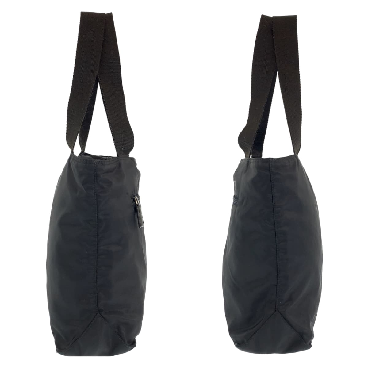 PRADA Prada Tessuto Black Silver Hardware Nylon Shoulder Bag Tote Bag Women's