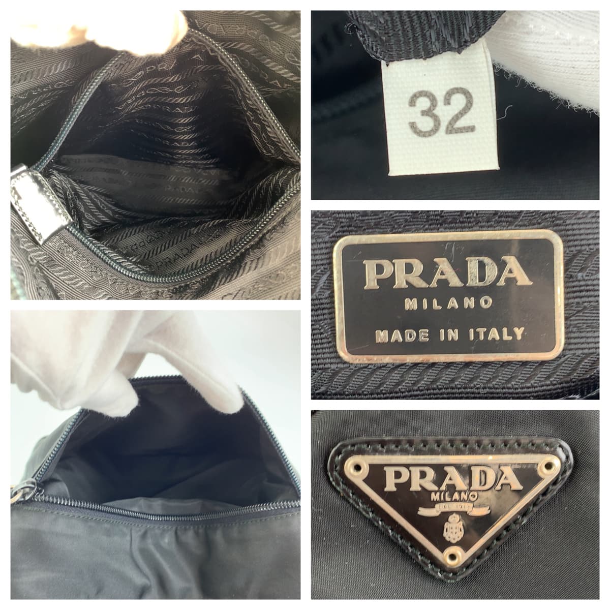 PRADA Prada Tessuto Black Silver Hardware Nylon Shoulder Bag Tote Bag Women's