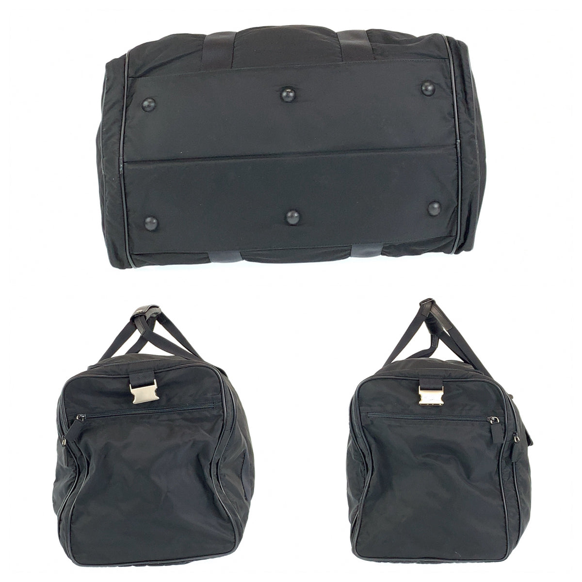 PRADA Tessuto Black Silver Hardware Nylon V172 Boston Bag Travel Bag 2-way Shoulder Bag Men's