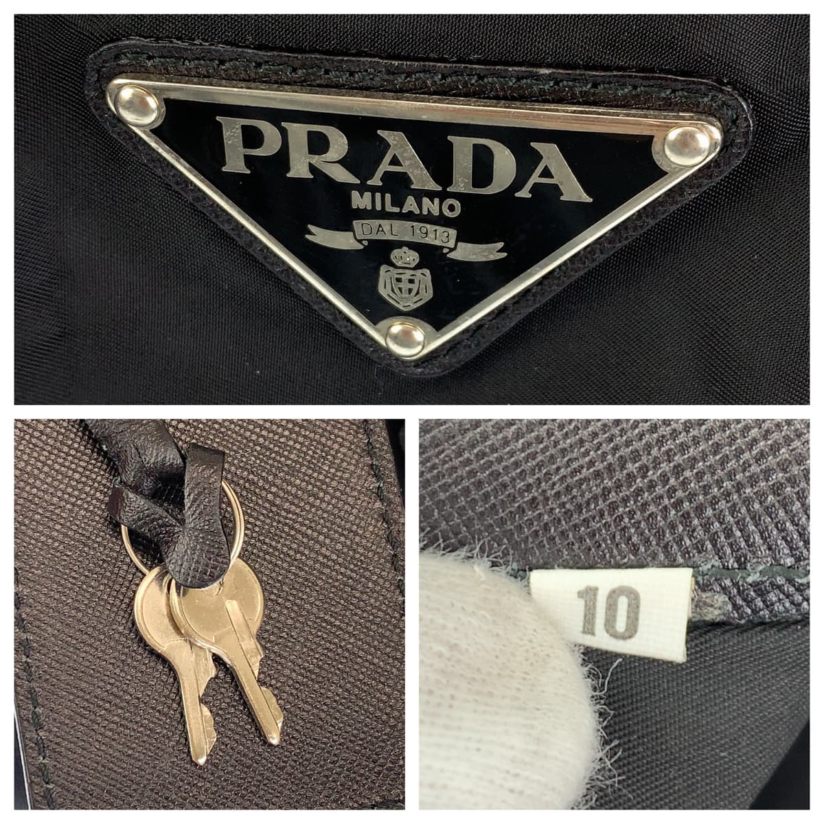 PRADA Tessuto Black Silver Hardware Nylon V172 Boston Bag Travel Bag 2-way Shoulder Bag Men's