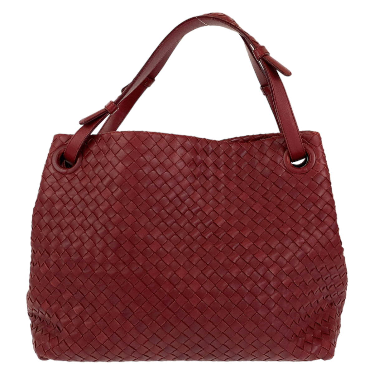 BOTTEGAVENETA ボッテガヴェネタ イントレチャート レッド 赤 レザー ハンドバッグ トートバッグ ショルダーバッグ  レディース