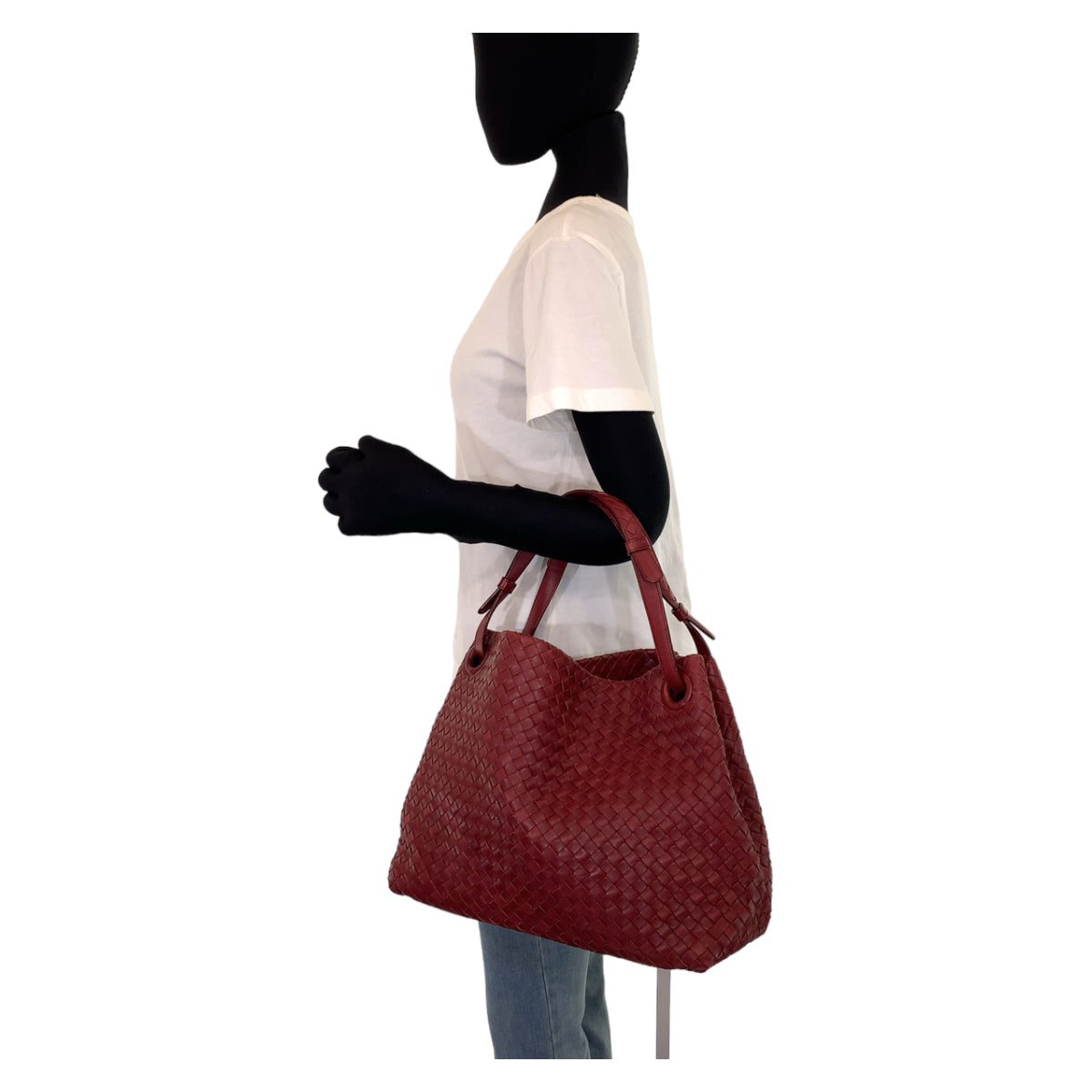BOTTEGAVENETA ボッテガヴェネタ イントレチャート レッド 赤 レザー ハンドバッグ トートバッグ ショルダーバッグ  レディース
